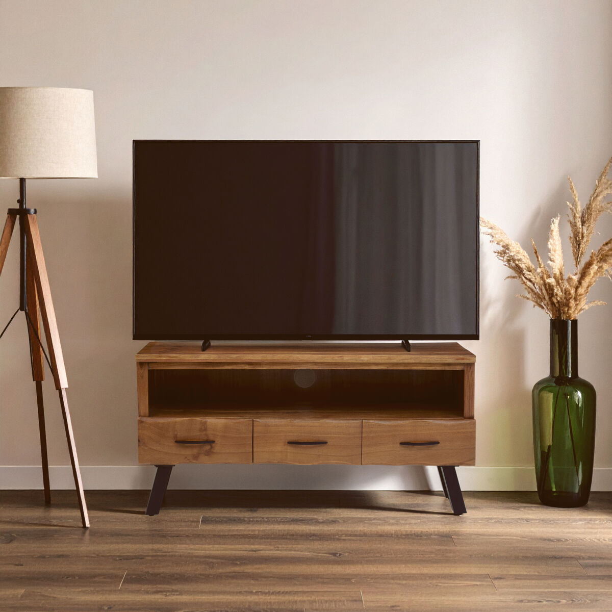 Nashik Natural Acacia Wood Large Media Unit
