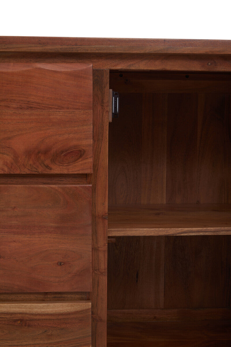 Nashik Natural Acacia Wood 2 Door and 3 Drawer Sideboard