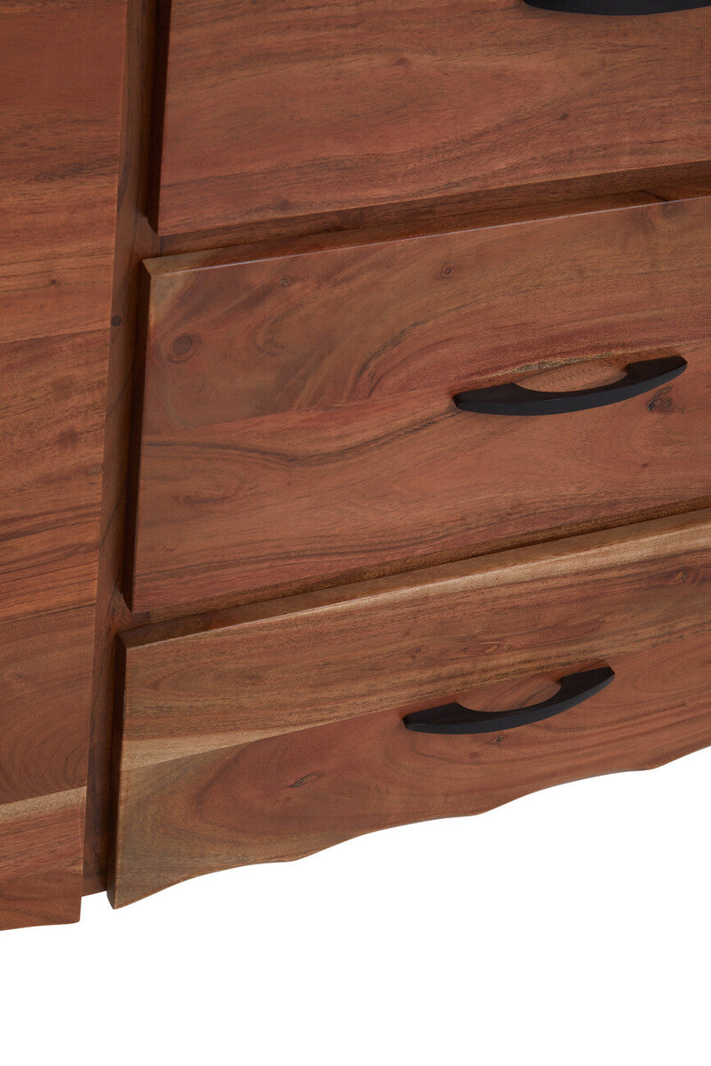 Nashik Natural Acacia Wood 2 Door and 3 Drawer Sideboard