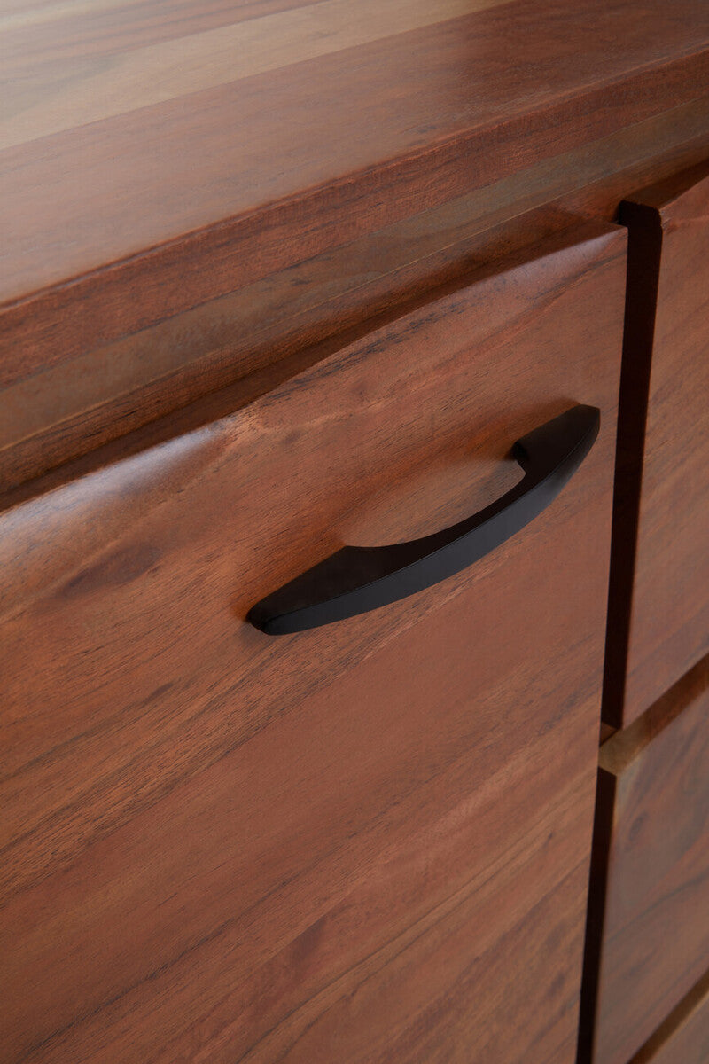 Nashik Natural Acacia Wood 2 Door and 3 Drawer Sideboard