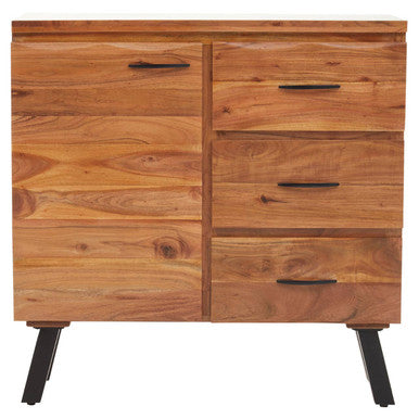 Nashik Natural Acacia Wood 1 Door and 3 Drawer Sideboard