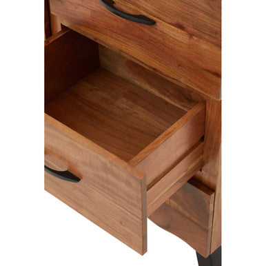Nashik Natural Acacia Wood 1 Door and 3 Drawer Sideboard