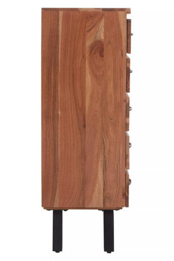 Nashik Natural Acacia Wood 9 Drawer Chest
