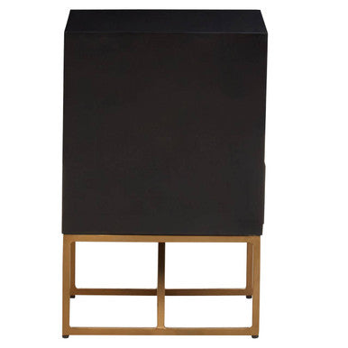Kochi Black Mango Wood 3 Drawer Side Table