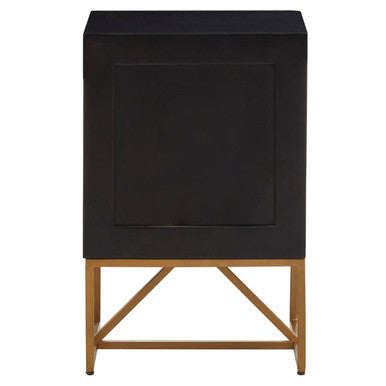 Kochi Black Mango Wood 3 Drawer Side Table
