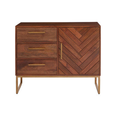 Gaya Natural Mango Wood 1 Door and 3 Drawer Sideboard