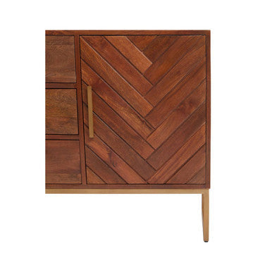 Gaya Natural Mango Wood 1 Door and 3 Drawer Sideboard