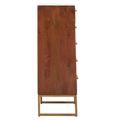 Gaya Natural Mango Wood 5 Drawer Chest