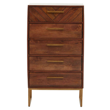 Gaya Natural Mango Wood 5 Drawer Chest