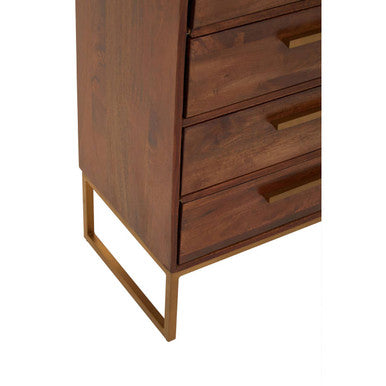 Gaya Natural Mango Wood 5 Drawer Chest