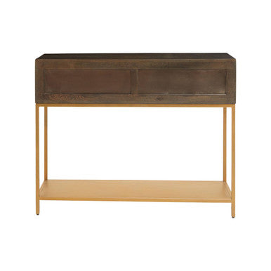 Patna Grey Finish Mango Wood Console Table with Drawers