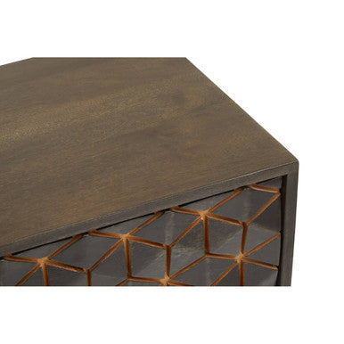 Patna Grey Finish Mango Wood Console Table with Drawers