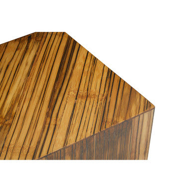 Gabor Black and Natural Bamboo Square Side Table