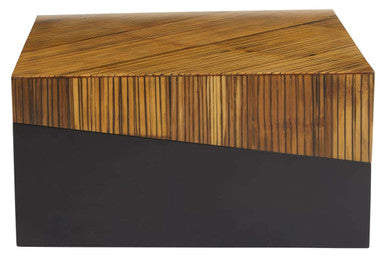 Gabor Black and Natural Bamboo Small Square Coffee Table
