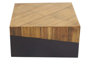 Gabor Black and Natural Bamboo Small Square Coffee Table