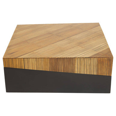 Gabor Black and Natural Bamboo Large Square Coffee Table