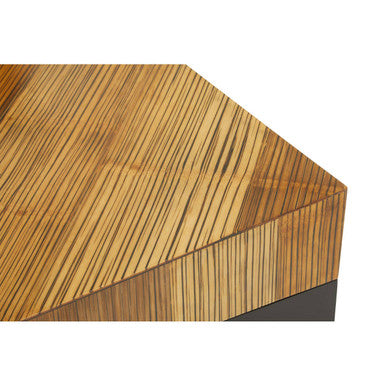 Gabor Black and Natural Bamboo Large Square Coffee Table