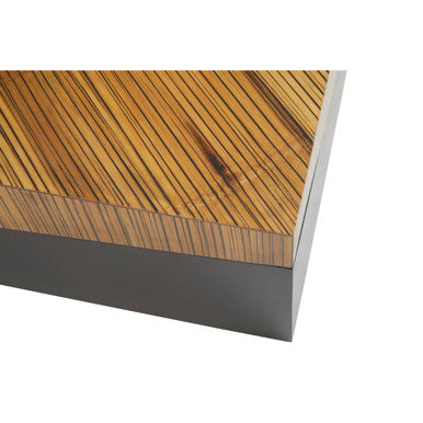 Gabor Black and Natural Bamboo Large Square Coffee Table