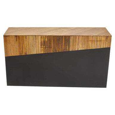 Gabor Black and Natural Bamboo Console Table