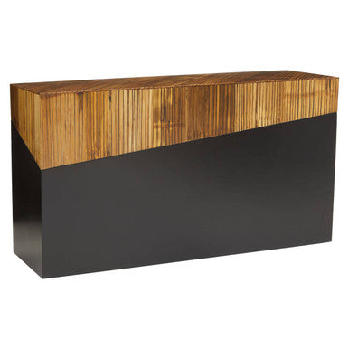 Gabor Black and Natural Bamboo Console Table
