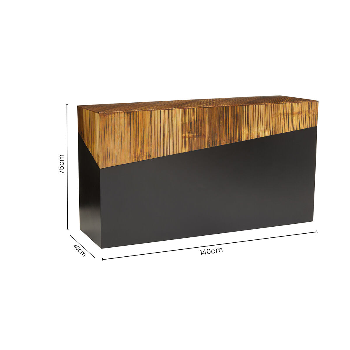 Gabor Black and Natural Bamboo Console Table