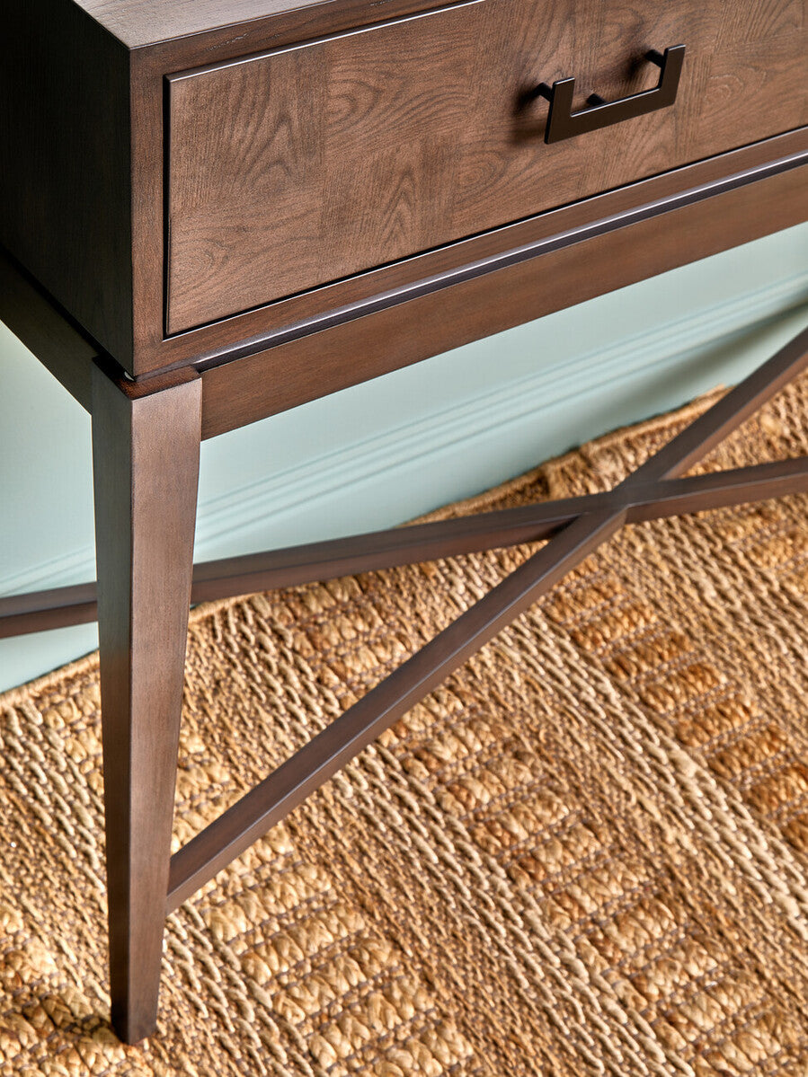 Dimaro Antique Grey Finish 2 Drawer Console Table