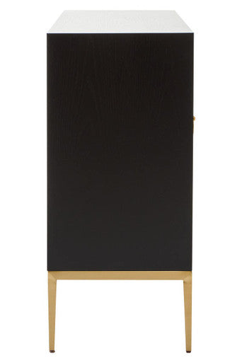 Deruta Black and Grey Shagreen Effect 4 Door Sideboard
