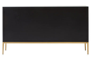 Deruta Black and Grey Shagreen Effect 4 Door Sideboard