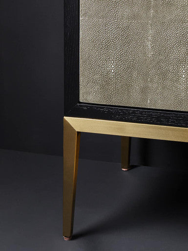 Deruta Black and Grey Shagreen Effect 4 Door Sideboard