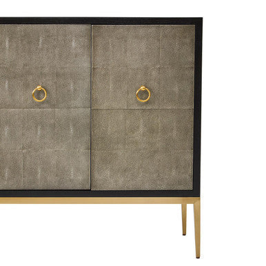 Deruta Black and Grey Shagreen Effect 4 Door Sideboard