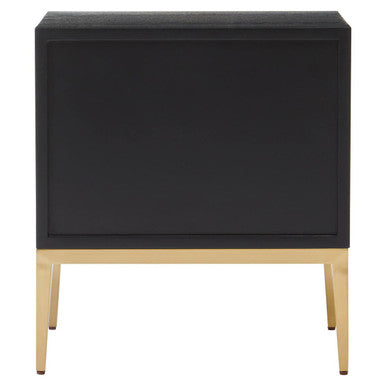 Deruta Black and Grey Shagreen Effect 2 Drawer Side Table
