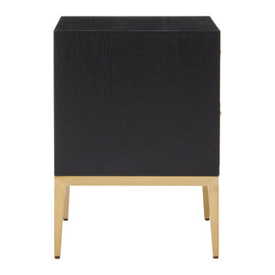 Deruta Black and Grey Shagreen Effect 2 Drawer Side Table