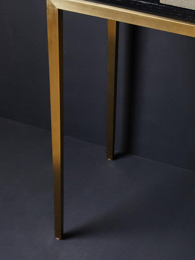 Deruta Black and Grey Shagreen Effect 1 Drawer Console Table