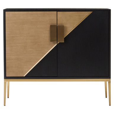 Davoli Black and Gold Finish 2 Door Sideboard