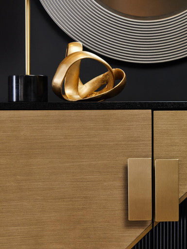 Davoli Black and Gold Finish 2 Door Sideboard