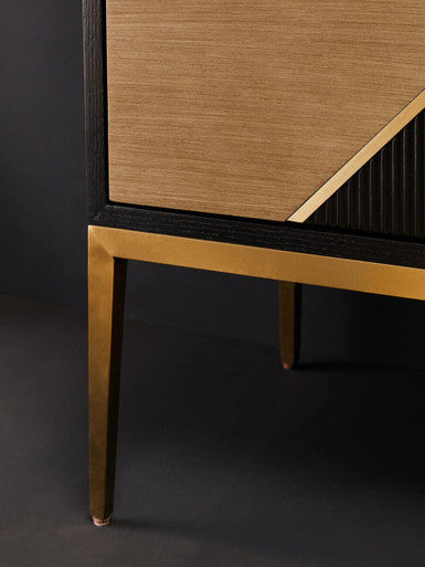 Davoli Black and Gold Finish 2 Door Sideboard