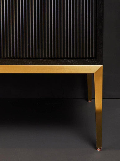 Davoli Black and Gold Finish 2 Door Sideboard