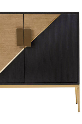 Davoli Black and Gold Finish 2 Door Sideboard
