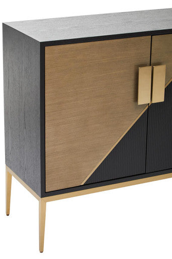 Davoli Black and Gold Finish 2 Door Sideboard