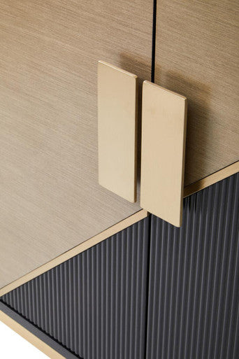 Davoli Black and Gold Finish 2 Door Sideboard
