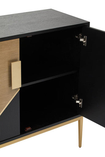 Davoli Black and Gold Finish 2 Door Sideboard