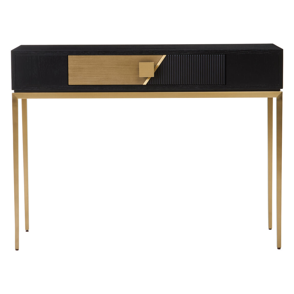 Davoli Black and Gold Finish 1 Drawer Console Table