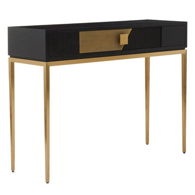Davoli Black and Gold Finish 1 Drawer Console Table