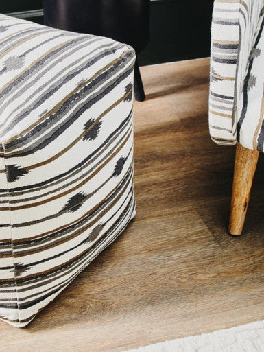 Black and White Ikat Square Pouffe | Cefena