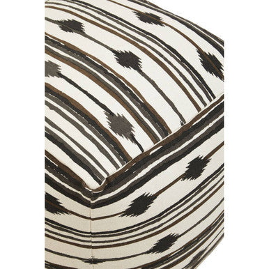 Black and White Ikat Square Pouffe | Cefena