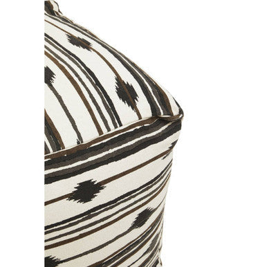 Black and White Ikat Square Pouffe | Cefena