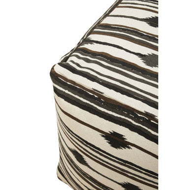 Black and White Ikat Square Pouffe | Cefena