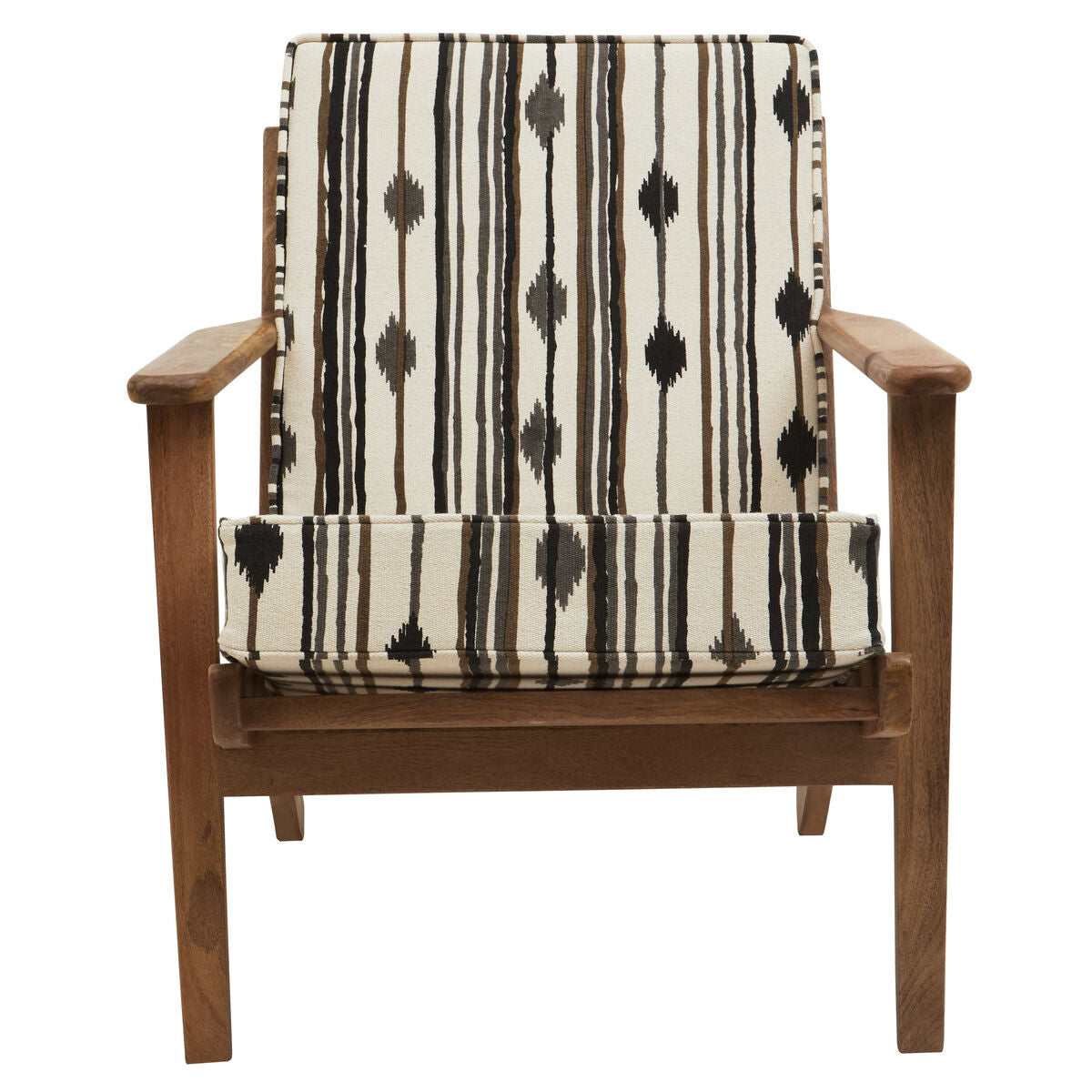 Cefena Black and White Fabric Armchair