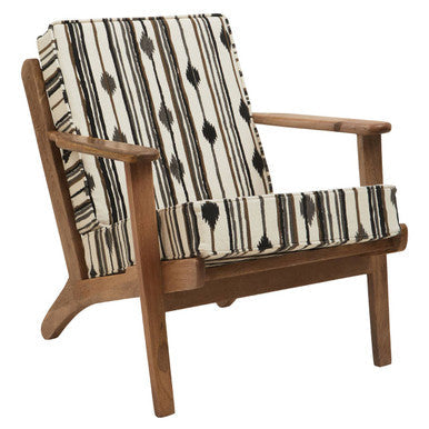 Cefena Black and White Fabric Armchair