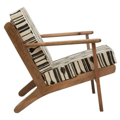 Cefena Black and White Fabric Armchair